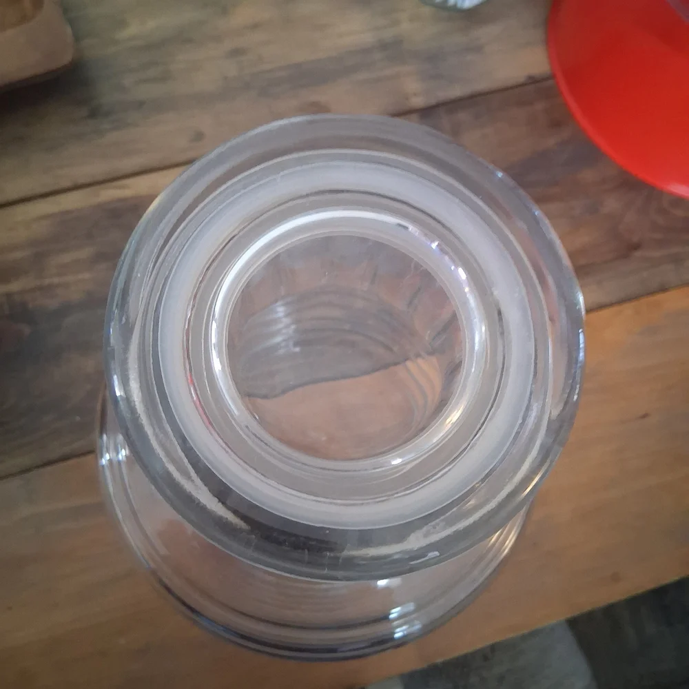 Anchor Hocking Beehive Glass Juice Water Carafe Jug Pitcher Glass Seal Lid 64oz